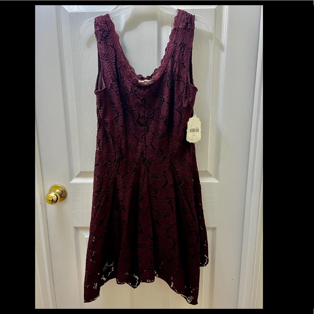 Size Medium - Altar'd State - Burgundy Lace Hi-Lo Dress
